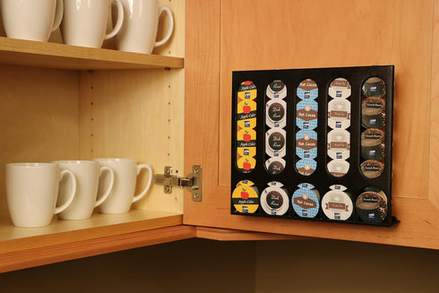 The Cupboard Caddy Black Premium Storage Dispenser for Keurig K-cups, Improved Magnetic Release System