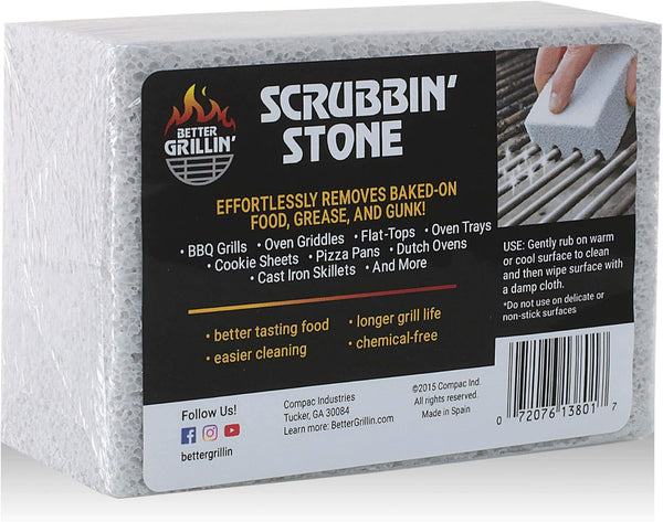 Better Grillin Scrubbin Stone Grill Cleaning Brick Block | Griddle Stone |
