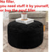 20x20x12 Inches Asuprui Unstuffed Pouf Ottoman Round Poof Ottoman No Filler Soft Faux Fur Foot Stool Fuzzy Chair Floor