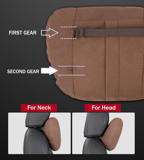Leather,11.8x7.5,Plant-Based fillable(Black,1p) Genuine Leather Car Neck Pillow for headrest,Support Drive Seats Head