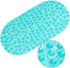 WELTRXE Pebbles Bath Mat Oval Non-Slip Bathtub Mat with Suction Cups, Drain