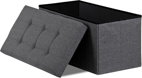 30Inches 660 lbs, ZenStyle Storage Ottoman Bench, Folding Footrest Padded Seat, Storage Chest Long Shoes Bench