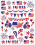 July 4th Static Cling Window Decorations, Patriotic American Flag, 200-Count by Iconikal