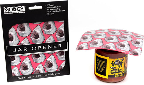 Modgy Silicone Jar Lid Opener Gripper Pad for Opening Mason Jars, Sharktacular