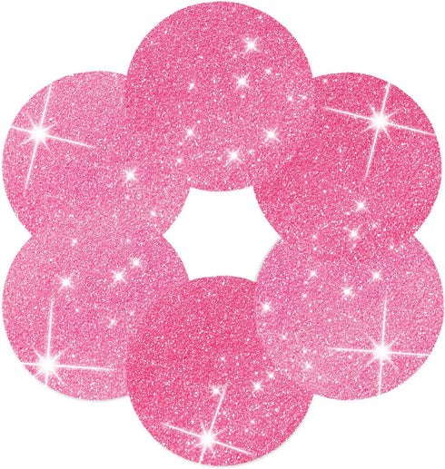 Set of 4 Pink Placemats, Pink Glitter Sparkle Kitchen Table Mats for Christmas and Wedding Party - 15.4 Inch