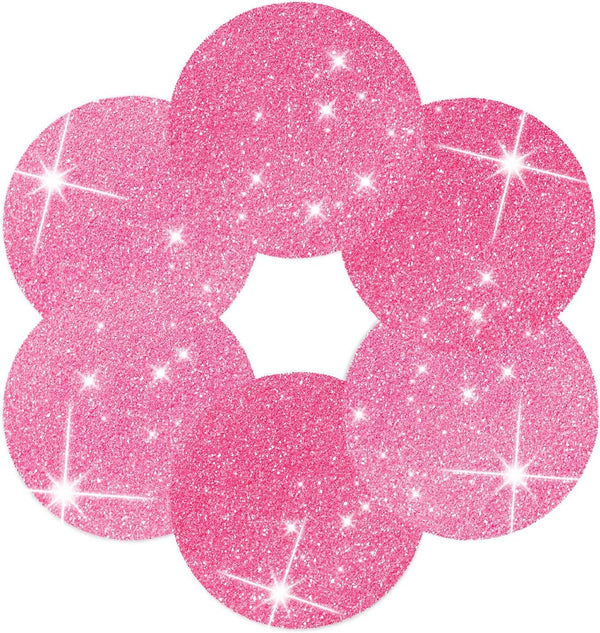 Set of 4 Pink Placemats, Pink Glitter Sparkle Kitchen Table Mats for Christmas and Wedding Party - 15.4 Inch