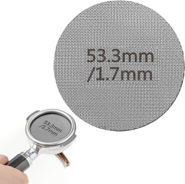 53.3 mm Espresso Puck Screen - Stainless Steel Coffee Filter, Reusable Lower Shower Clean Coffee Screen