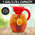 1-Gallon, Primula The Big Iced Tea Maker Tritan Plastic Infusion Beverage Pitcher with Leak Proof, Airtight Lid, Fine