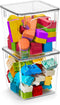Sorbus Small Clear Plastic Storage Bins with Lids, Stackable Storage Bins for Toy, Clothes, Medicine, Bathroom (2 Pack)