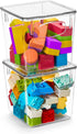 Sorbus Small Clear Plastic Storage Bins with Lids, Stackable Storage Bins for Toy, Clothes, Medicine, Bathroom (2 Pack)