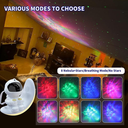 360 Astronaut Star Projector Galaxy Light, Built-in Speaker Space Man Buddy Projector Sky LED Night Light Space