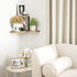 2-Tier SRIWATANA Rustic Corner Shelf, Wood Wall Shelf, Wall Mounted Storage Shelves for Bedroom, Living Room, Bathroom