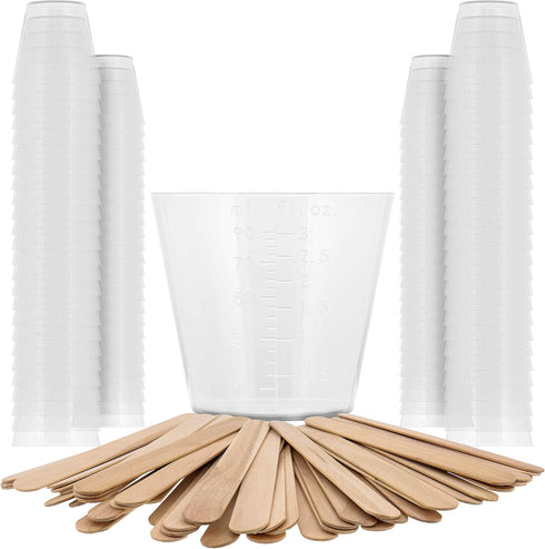 Pouring Masters 3 Oz (90 ml) Liquid Measuring Cups - Plastic Graduated Cup (100