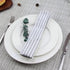 Plain Striped Cotton Linen Blended Dinner Cloth Napkins, Set of 12, 40 x 30 cm, Grey for Events & Home