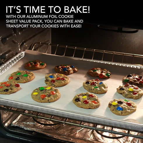 Stock Your Home Aluminum Pans, Cookie Sheet Baking Pans (15 Pack) Disposable & Durable