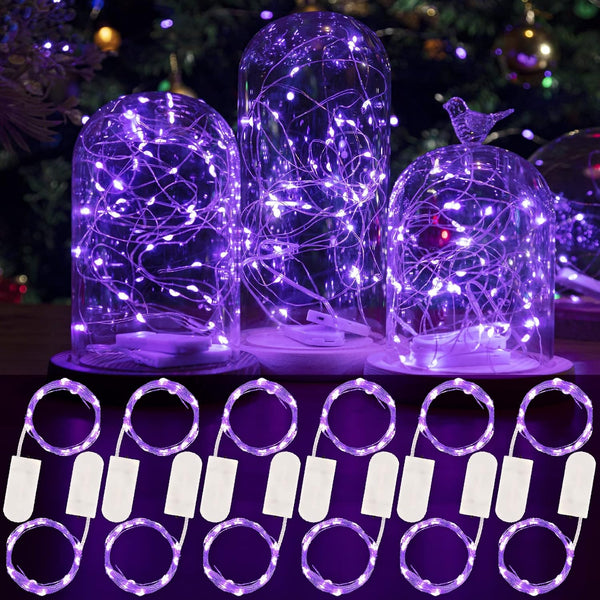 HXWEIYE 12 Pack Fairy Lights Battery Operated, 7ft 20LED Mini Twinkle String