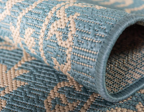 Unique Loom Outdoor Botanical Collection Area Rug - Light Blue/Beige Allover (2' x 3' 1" Rectangle)