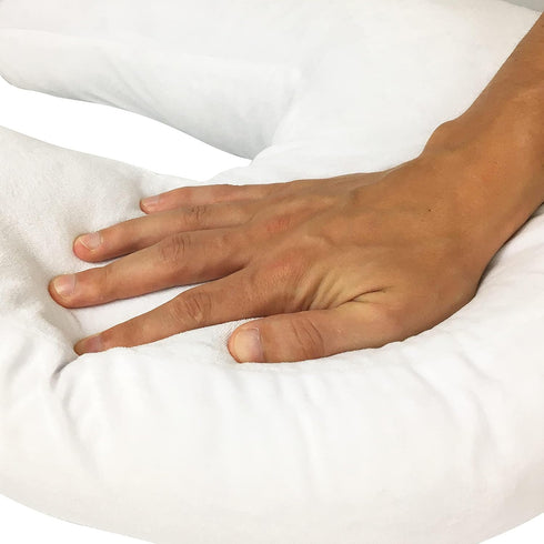 Side Sleeper Pillow with Ear Hole Ergonomic J-Shaped Swan Pillow for Neck Support & Spine Alignment Memory Foam Support