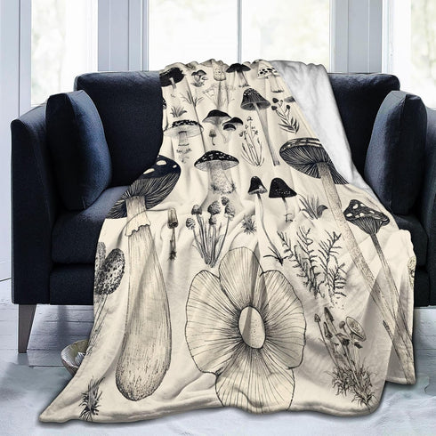 JIASTGO Cozy 40''X50'' Mushroom Throw Blanket Soft Warm Mushrooms Blankets Fuzzy Plush Fleece Mushroom Blanket Gifts