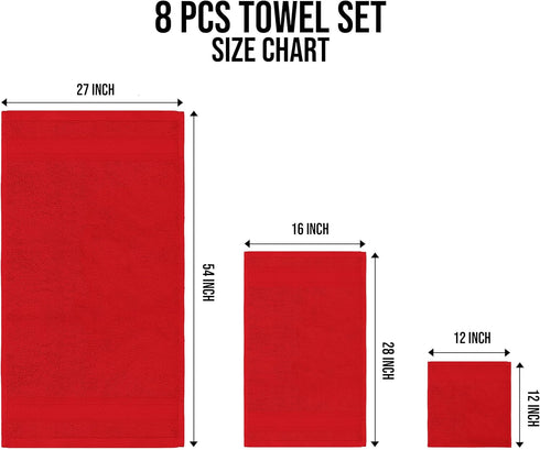 T & L Towel and Linen Mart Sets, 2 2 4 2 600 (8 Pack) Towel and Linen Mart Burgundy Towel Bath Towels Hand Towels