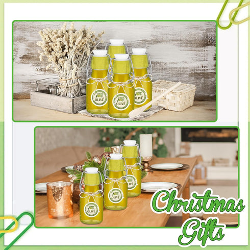 20 Pack Favors(2 oz,Clear) Queekay Mini Swing Top Glass Bottles for Vanilla Extract Homemade Olive Oil Bottles