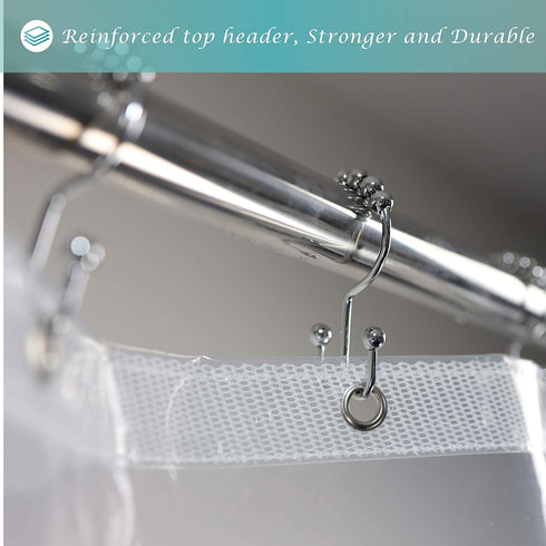 Mrs Awesome Clear PEVA Shower Curtain Liner, 60x72 inches, Waterproof with 6 Magnets, Thick Plastic