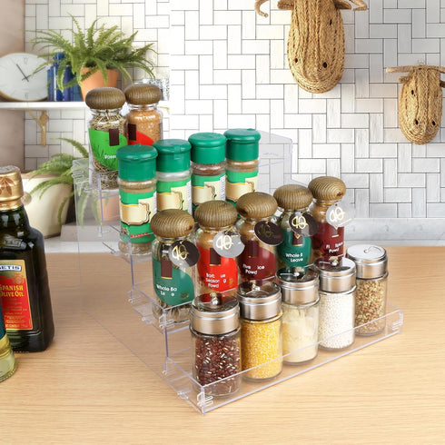 Spice Rack, No Tool Needed Self-derived Snap On Assembly Spice Shelf for Jars, Baking Supplies & Spice Bottles