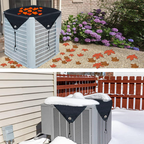 Air Conditioner Cover for Outside Units, Heavy Duty Central AC winter Cover Defender Outdoor Top Waterproof Snow-Resist (Black, 28 x 28 inch)