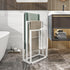 3-Tier 3 BOFENG White Metal Towel Rack Bars Freestanding Towel Holder Drying Shelf Stand Towel Bar Storage Ladder