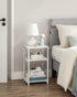 ULET273W14 VASAGLE Side Table, Small End Table, Tall Nightstand for Living Room, Bedroom, Office, Bathroom, White