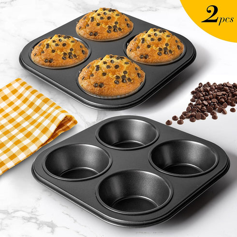 Air Fryer Muffin Pan, 2 Pack Cupcake Molds for Toaster Oven, Nonstick Baking Pan for Counter Top Oven