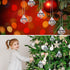 60 Pieces Acrylic Crystal Ball Christmas Tree Ornaments, Acrylic Diamond Pendants with Silver Thread for Decorations