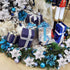 Winlyn 24 Set Christmas Silver Glitter Poinsettia Flower Picks, Christmas Tree Ornaments, White Gift Box Included