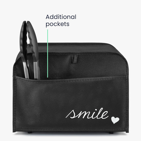 kwmobile Cover for 2 Slice Toaster - Smile Heart White/Black