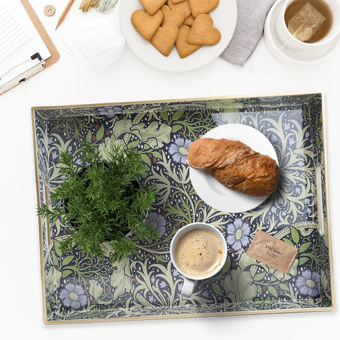 Stylish Seaweed Serving Tray with Handles for Home Decor