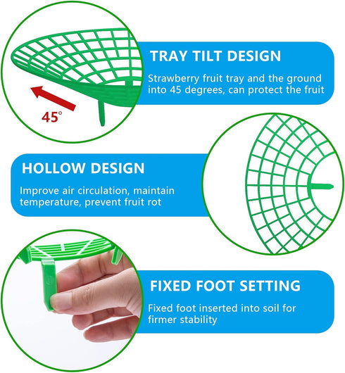 codree 10 Pack 3 Strawberry Plant Supports, Strawberry Plant Stand with Sturdy Legs, Strawberry Growing Racks