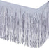 Allgala 2-Pack Silver Tinsel Table Skirt, 29x108 Inch Metallic Foil Fringe for Party Event, Parade Float Decoration
