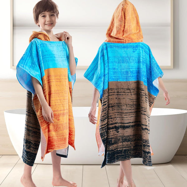 VOOVA & MOVAS Big Kids Hooded Towel Poncho | Large, Thick, Absorbent