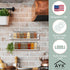 Farmhouse Kitchen Decor Wall Mounted Spice Rack, 2 Shelves in Washed White for Wooden Spice Storage