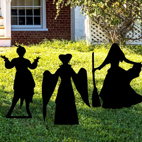 Witch Halloween Decorations Outdoor, Hocus Pocus Garden Metal Stakes Decor, Halloween Silhouette Party Supplies