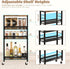 Wheels,4-Tier Narrow Storage Cart with Narrow Kitchen Carts Slim Rolling Cart,Skinny Storage Cart for Small