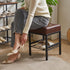 16.34 inches LG-60Z IBUYKE Square Stool with Adjustable Feet and Storage Space, Footrest Chair,Multi-Use as Small Side