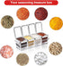 Set, 4 Acrylic Seasoning Box Piece Clear Premium Quality Storage Rack Spice Pots Condiment Jars for Salt Sugar Cruet