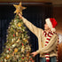 Rattan 3D Star Tree Topper, 12" Rustic Rattan Star with Built-in 10-Bulb String Lights for Christmas Decoration