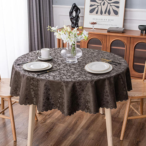 70" 70") Smiry Round Table Cloth, Waterproof Heavy Duty Vinyl Tablecloths, Wipeable Washable Table Cover for Kitchen