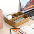 BTSKY Desk Drawer Organizer Tray, Handwoven Seagrass Storage Basket with 4 Divided Sections for Coffee