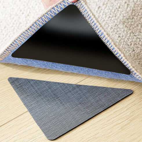 12PCS Non Slip Rug Grippers, Anti Slip Carpet Pads for Hardwood Floors/Tile/Mats, Keep Area Rugs Flat and Easily Peel