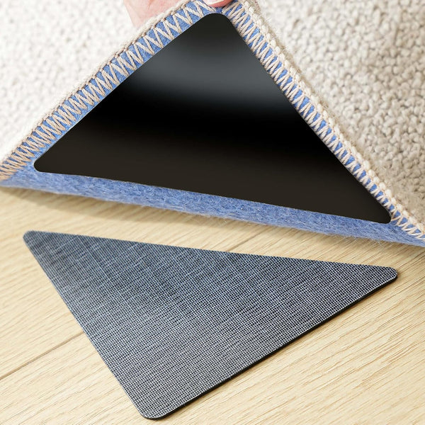 12PCS Non Slip Rug Grippers, Anti Slip Carpet Pads for Hardwood Floors/Tile/Mats, Keep Area Rugs Flat and Easily Peel