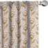 Lunarable Mid Century Curtains, 28" x 84" Retro Flower Ornaments Illustration, 2 Panel Set for Living Room Bedroom
