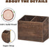 Wooden Kitchen Utensil Caddy with 2 Compartments, Rustic Holder for Kitchen Countertop, Wood Organizer Box